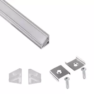 Moderix Aluminium Profile Corner 2m for LED Lights Strip Opal Cover - Colour Alu