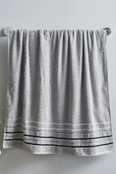 Catherine Lansfield 'Java Stripe' Towels Grey