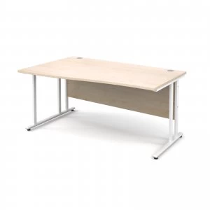 Maestro 25 WL Left Hand Wave Desk 1600mm - White Cantilever Frame map