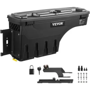 VEVOR Truck Bed Storage Box, Lockable Lid, Waterproof ABS Wheel Well Tool Box 6.6 Gal/20 L with Password Padlock, Compatible with 2015-2020 Ford