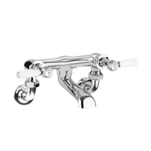 Hudson Reed White Topaz With Lever Wall Mounted Bath Filler - Chrome