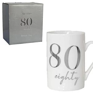 Milestones New Bone China 11oz Mug with Silver Foil - 80