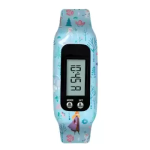 Disney Frozen Blue Lcd Tracker Watch With Printed Silicone Strap