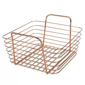 Rose Gold Metal Storage Basket Small M&amp;W