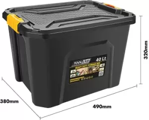 Tool-Lab 40 Litre Heavy Duty Polypropylene Storage Box with Clip-on Lid