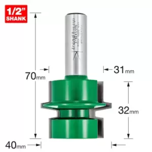 Trend CRAFTPRO Offset Tongue and Groove Router Cutter 40mm 32mm 1/2"