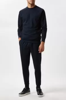 Mens Navy Premium Tapered Joggers