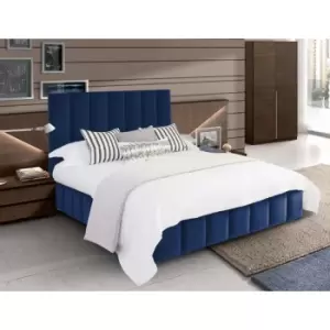 Nora Bed Single Plush Velvet Blue