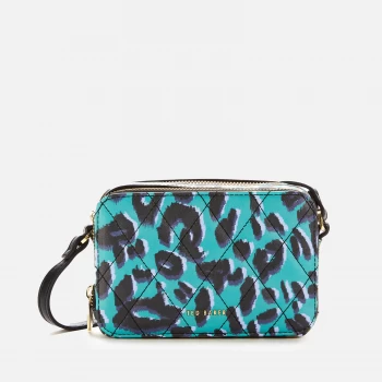 Ted Baker Womens Quiltt Quilted Leopard Detail Camera Bag - Olive