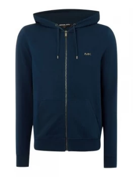 Mens Michael Kors Fleece lined zip through hoodie Blue