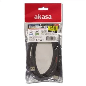 Akasa USB 3.0 150cm Male to Female Extension Cable (AK-CBUB02-15BK)