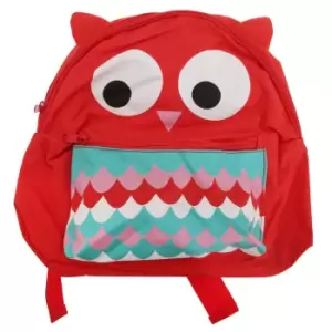 Childrens Girls 3D Owl Design Backpack/Rucksack (One Size) (Red)