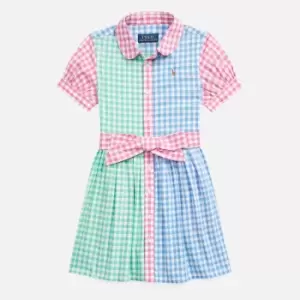 Polo Ralph Lauren Girls Carlow Dress - Blue/White Multi - 6 Years