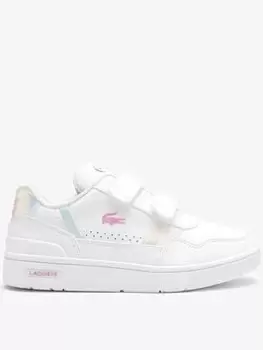 Lacoste Childrens Lacoste T-Clip Popped Heel Trainers, White/White, Size 11 Younger