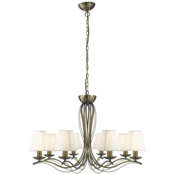 Searchlight Lighting - Searchlight Andretti - 8 Light Multi Arm Chandelier Antique Brass Finish, E14