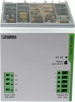 Phoenix Contact Trio-Ps/3Ac/24Dc/20 Psu, Din Rail, 24V, 20A