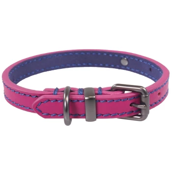 Joules Pink Leather Dog Collar Small