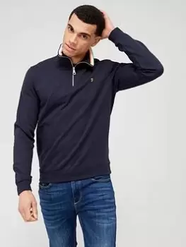 Farah Muriel Quarter Zip Sweat - Navy Size M Men