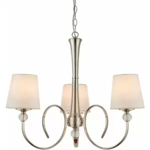 Loops - Luxury Hanging Ceiling Pendant Light Bright Nickel Marble Silk 8 Lamp Chandelier