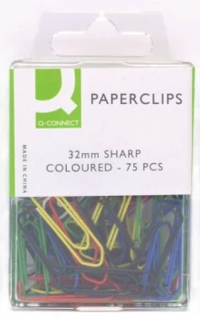 Q-Connect KF02023Q Paper Clips 32mm Coloured - 750 Pack