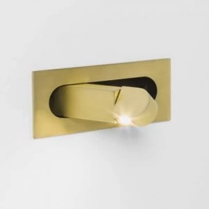 LED Reading Switched Recessed Wall Light Matt Gold