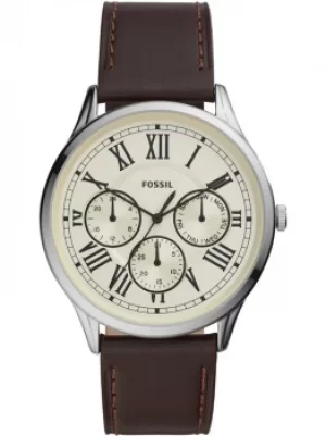 Fossil Mens Pierce Multifunction Leather Strap Watch FS5680