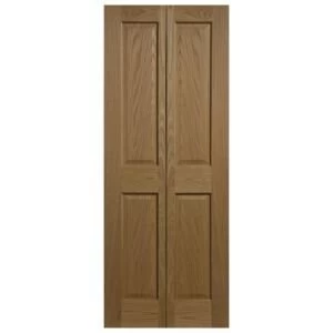 4 Panel Oak Veneer Unglazed Internal Bi Fold Door H1981mm W762mm