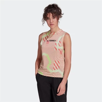 adidas Terrex Parley Agravic Trail Running Tank Top Women - Almost Lime / Acid Red