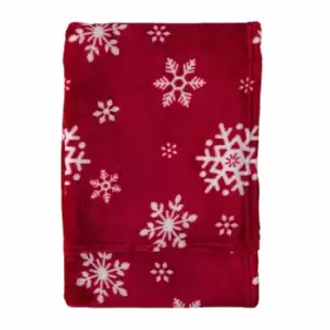 Crossland Grove Calgary Flannel Fleece Throw Red 1300x1700mm