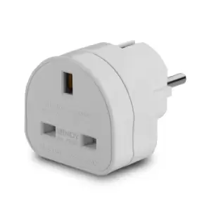 Lindy UK to Euro Adapter Plug, White