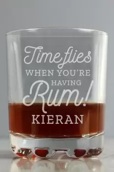 Personalised Time Flies When Youre Having Rum Tumbler - Clear