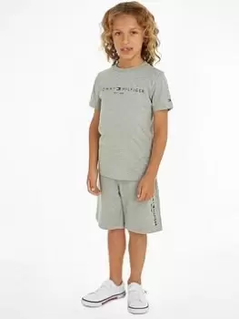 Tommy Hilfiger Boys Essential Short And T-Shirt Set - Light Grey Marl, Light Grey, Size Age: 4 Years