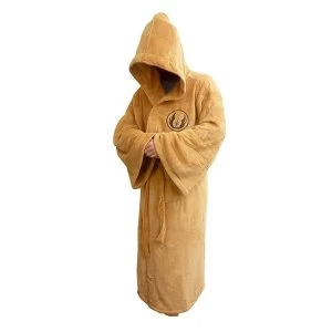 Star Wars Jedi Fleece Robe Tan Logo Adult Large