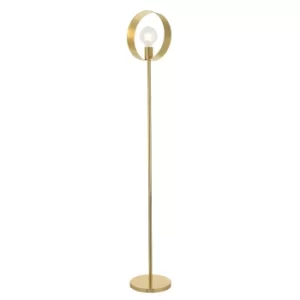 Hoop Complete Floor Lamp Satin Brass Plate