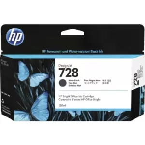 HP 728 Matte Black DesignJet Ink 130ml