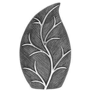 Leaf Wide Vase Gunmetal Large