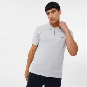 Jack Wills Plain Zip Polo - Grey