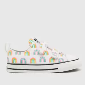 Converse White All Star 2v Lo Easy-on Girls Toddler Trainers