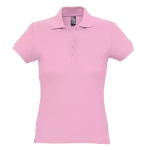 SOLS Womens/Ladies Passion Pique Short Sleeve Polo Shirt (L) (Pink)