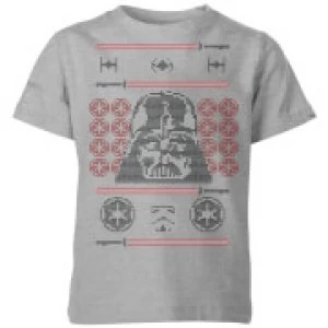 Star Wars Darth Vader Face Knit Kids Christmas T-Shirt - Grey - 3-4 Years