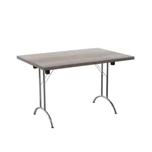 One Union Folding Table 1200 X 800 Silver Frame Grey Oak Rectangular Top