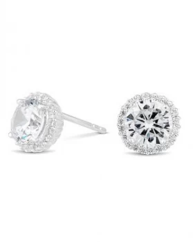 Simply Silver Pave Surround Stud Earring