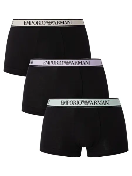 Emporio Armani 3 Pack Trunks Black M