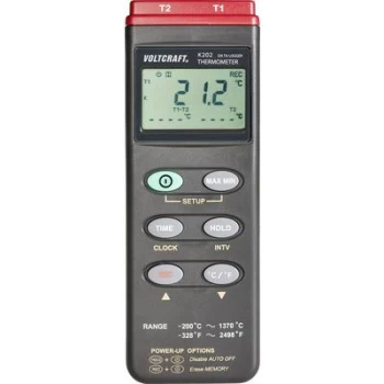 VOLTCRAFT K202 Thermometer -200 - +1370 °C Sensor type K Data logger