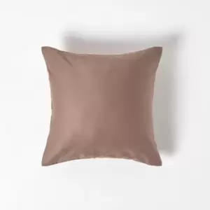 Brown Organic Cotton Continental Pillowcase 400 Thread Count, 40 x 40cm - Brown - Brown - Homescapes