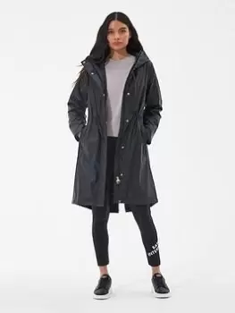 Barbour International Peaty Showerproof Coat - Black, Size 14, Women