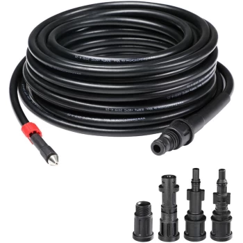 Deuba - Drain Pipe Cleaning Hose 15 m Flexible Jetter Tube Cleaner Unblocker Kit Pressure Washer Hose Set 5 Retrofit Adapters Wiggly Nozzle 160 Bar