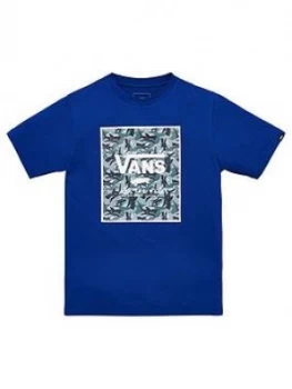 Vans Boys Shark Print Box T-Shirt - Blue, Size 9-11 Years