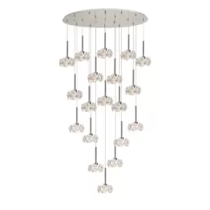 Salisbury 19 Light G9 3.5m Oval Multiple Ceiling Pendant With Polished Chrome And Crystal Shade