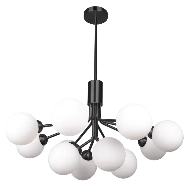 Cape Town 12 Light Globe Pendant Ceiling Light Black, G9